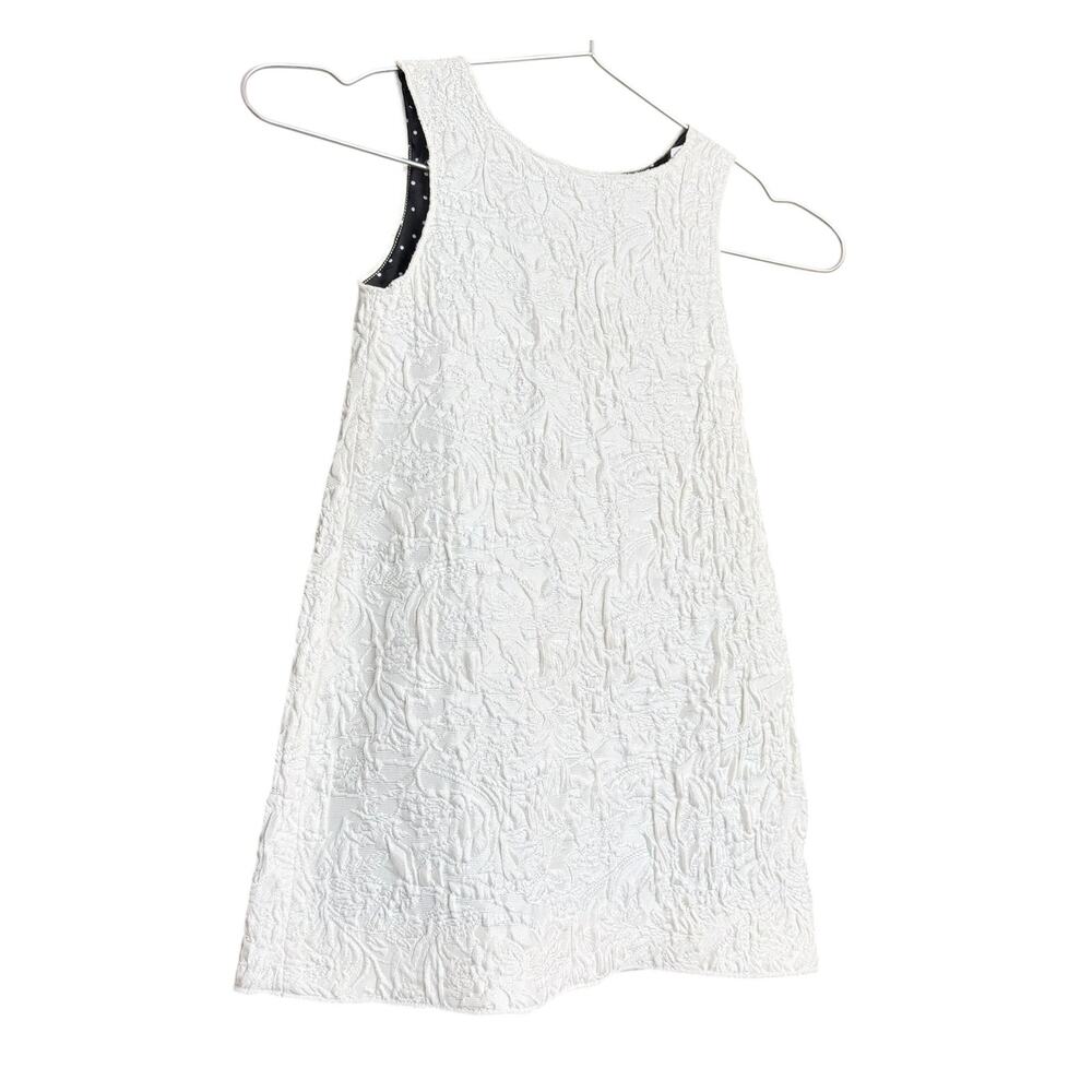Dolce & Gabbana NEW Kids Dress Size 5 Cream Textured Sleeveless Polka Dot Lined